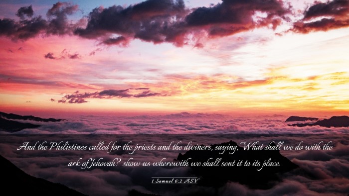 Picture 03 - 1 Samuel 6:2 ASV Desktop Wallpaper - And the Philistines called for the priests and - Desktop Bible Verse Wallpaper