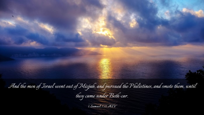 Picture 03 - 1 Samuel 7:11 ASV Desktop Wallpaper - And the men of Israel went out of Mizpah, and - Desktop Bible Verse Wallpaper
