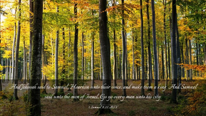 Picture 03 - 1 Samuel 8:22 ASV Desktop Wallpaper - And Jehovah said to Samuel, Hearken unto their - Desktop Bible Verse Wallpaper