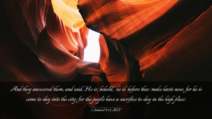 Picture 03 - 1 Samuel 9:12 ASV Desktop Wallpaper - And they answered them, and said, He is; behold, - Desktop Bible Verse Wallpaper
