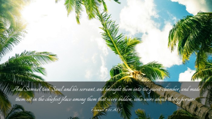 Picture 03 - 1 Samuel 9:22 ASV Desktop Wallpaper - And Samuel took Saul and his servant, and brought - Desktop Bible Verse Wallpaper
