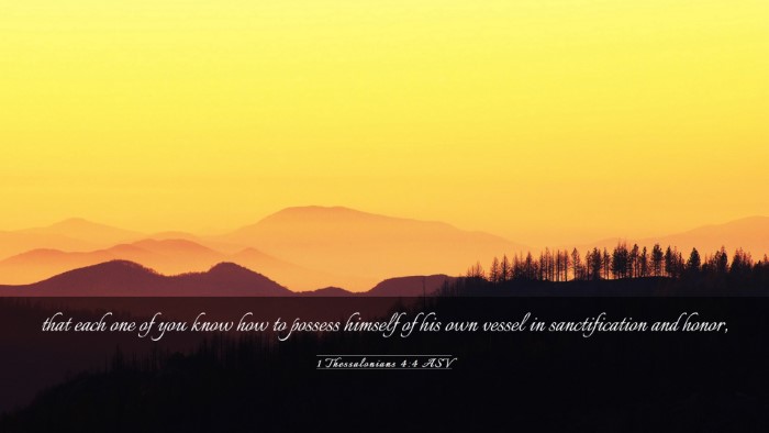 Picture 03 - 1 Thessalonians 4:4 ASV Desktop Wallpaper - that each one of you know how to possess himself - Desktop Bible Verse Wallpaper