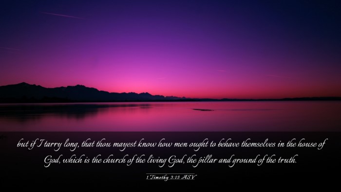 Picture 03 - 1 Timothy 3:15 ASV Desktop Wallpaper - but if I tarry long, that thou mayest know how - Desktop Bible Verse Wallpaper