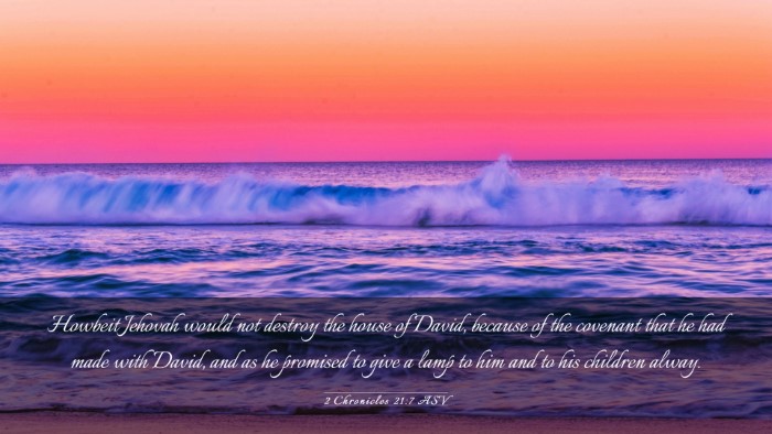 Picture 03 - 2 Chronicles 21:7 ASV Desktop Wallpaper - Howbeit Jehovah would not destroy the house of - Desktop Bible Verse Wallpaper