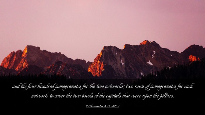 Picture 03 - 2 Chronicles 4:13 ASV Desktop Wallpaper - and the four hundred pomegranates for the two - Desktop Bible Verse Wallpaper