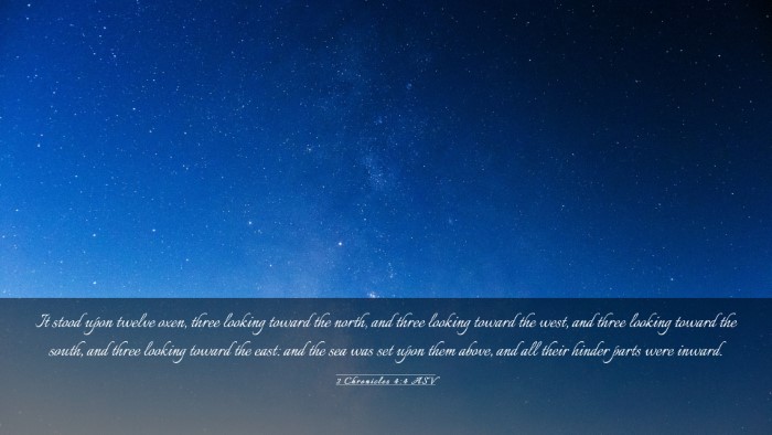 Picture 03 - 2 Chronicles 4:4 ASV Desktop Wallpaper - It stood upon twelve oxen, three looking toward - Desktop Bible Verse Wallpaper