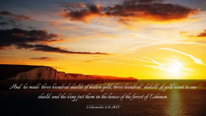 Picture 03 - 2 Chronicles 9:16 ASV Desktop Wallpaper - And `he made' three hundred shields of beaten - Desktop Bible Verse Wallpaper