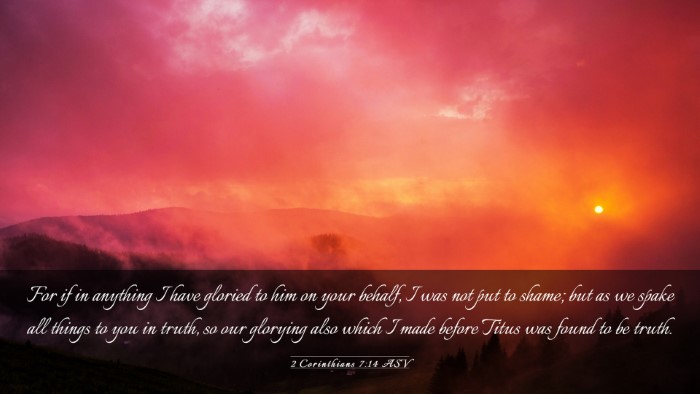 Picture 03 - 2 Corinthians 7:14 ASV Desktop Wallpaper - For if in anything I have gloried to him on your - Desktop Bible Verse Wallpaper