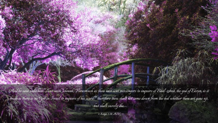 Picture 03 - 2 Kings 1:16 ASV Desktop Wallpaper - And he said unto him, Thus saith Jehovah, - Desktop Bible Verse Wallpaper