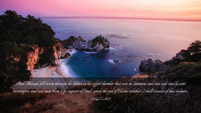 Picture 03 - 2 Kings 1:2 ASV Desktop Wallpaper - And Ahaziah fell down through the lattice in his - Desktop Bible Verse Wallpaper
