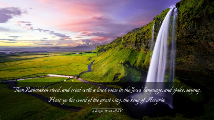 Picture 03 - 2 Kings 18:28 ASV Desktop Wallpaper - Then Rabshakeh stood, and cried with a loud voice - Desktop Bible Verse Wallpaper