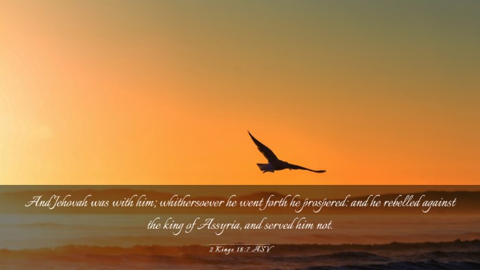 Picture 03 - 2 Kings 18:7 ASV Desktop Wallpaper - And Jehovah was with him; whithersoever he went - Desktop Bible Verse Wallpaper