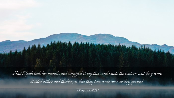 Picture 03 - 2 Kings 2:8 ASV Desktop Wallpaper - And Elijah took his mantle, and wrapped it - Desktop Bible Verse Wallpaper