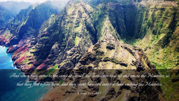 Picture 03 - 2 Kings 3:24 ASV Desktop Wallpaper - And when they came to the camp of Israel, the - Desktop Bible Verse Wallpaper