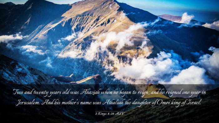 Picture 03 - 2 Kings 8:26 ASV Desktop Wallpaper - Two and twenty years old was Ahaziah when he - Desktop Bible Verse Wallpaper