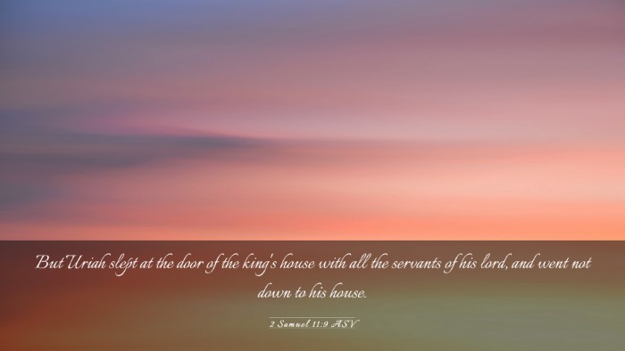 Picture 03 - 2 Samuel 11:9 ASV Desktop Wallpaper - But Uriah slept at the door of the king's house - Desktop Bible Verse Wallpaper