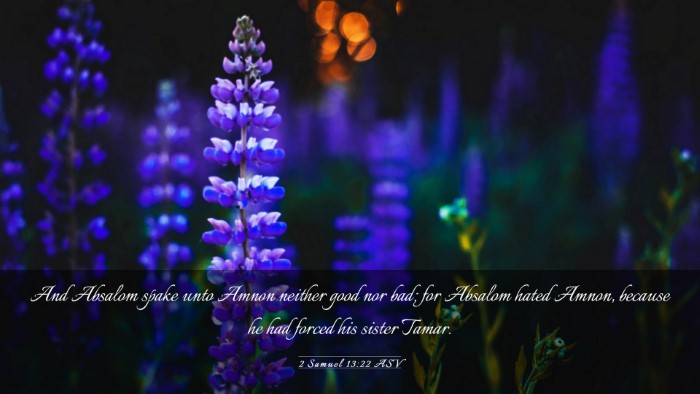 Picture 03 - 2 Samuel 13:22 ASV Desktop Wallpaper - And Absalom spake unto Amnon neither good nor - Desktop Bible Verse Wallpaper