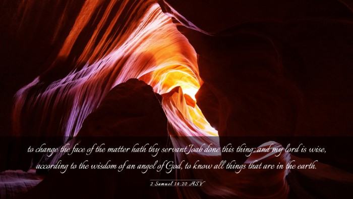 Picture 03 - 2 Samuel 14:20 ASV Desktop Wallpaper - to change the face of the matter hath thy servant - Desktop Bible Verse Wallpaper