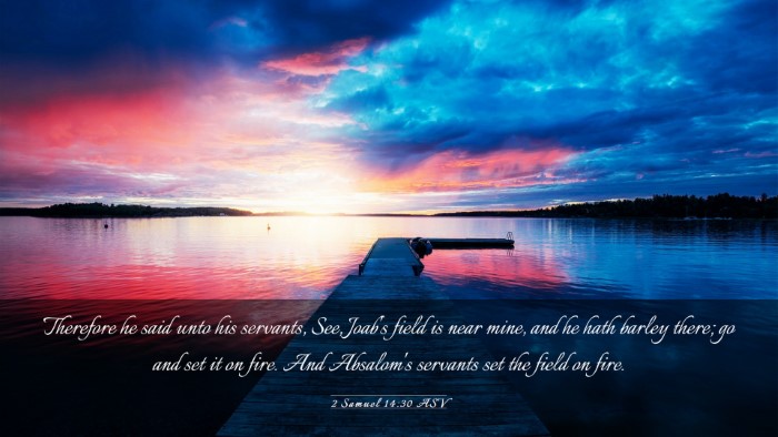 Picture 03 - 2 Samuel 14:30 ASV Desktop Wallpaper - Therefore he said unto his servants, See, Joab's - Desktop Bible Verse Wallpaper
