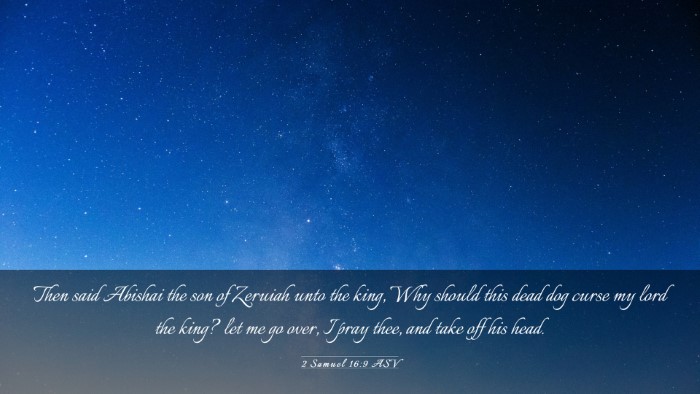 Picture 03 - 2 Samuel 16:9 ASV Desktop Wallpaper - Then said Abishai the son of Zeruiah unto the - Desktop Bible Verse Wallpaper
