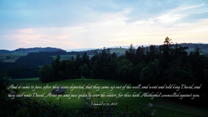 Picture 03 - 2 Samuel 17:21 ASV Desktop Wallpaper - And it came to pass, after they were departed, - Desktop Bible Verse Wallpaper