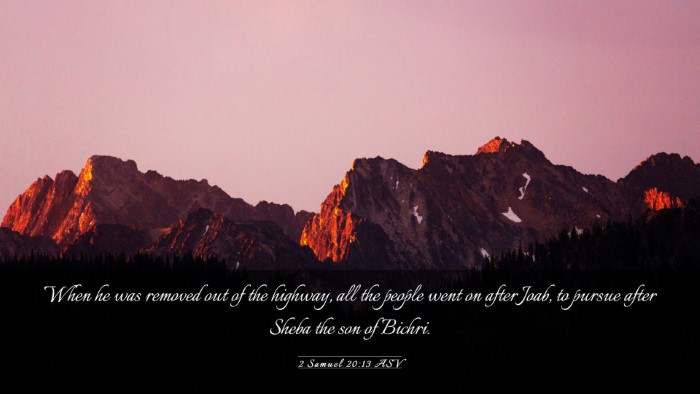 Picture 03 - 2 Samuel 20:13 ASV Desktop Wallpaper - When he was removed out of the highway, all the - Desktop Bible Verse Wallpaper