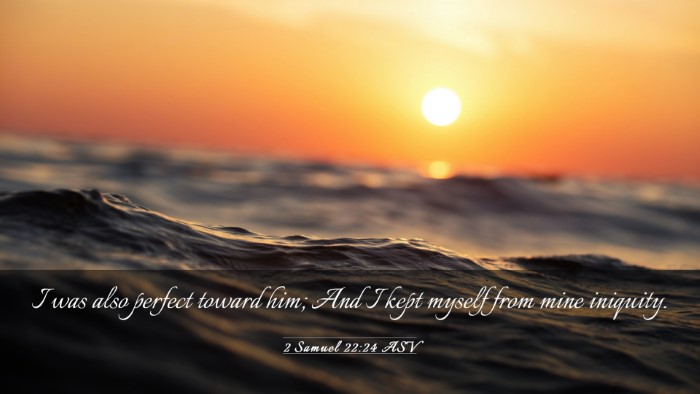 Picture 03 - 2 Samuel 22:24 ASV Desktop Wallpaper - I was also perfect toward him; And I kept myself - Desktop Bible Verse Wallpaper