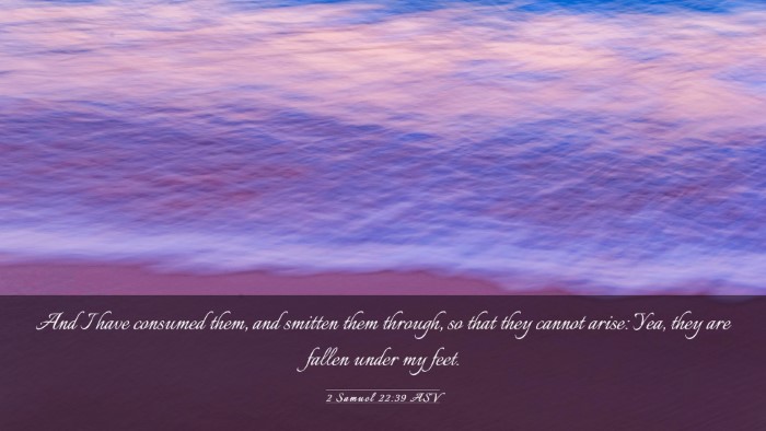 Picture 03 - 2 Samuel 22:39 ASV Desktop Wallpaper - And I have consumed them, and smitten them - Desktop Bible Verse Wallpaper