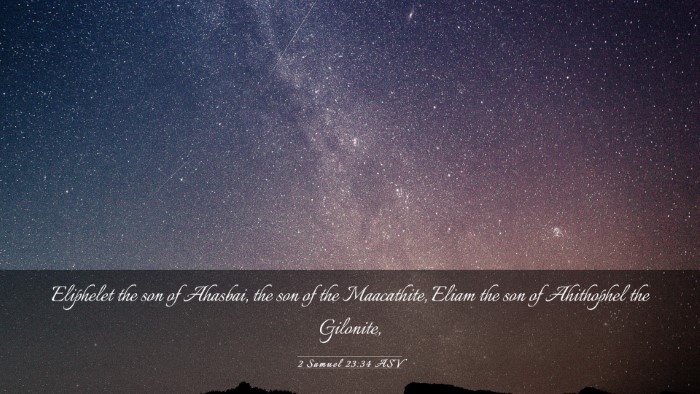 Picture 03 - 2 Samuel 23:34 ASV Desktop Wallpaper - Eliphelet the son of Ahasbai, the son of the - Desktop Bible Verse Wallpaper