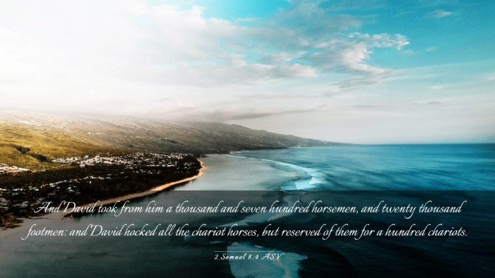 Picture 03 - 2 Samuel 8:4 ASV Desktop Wallpaper - And David took from him a thousand and seven - Desktop Bible Verse Wallpaper