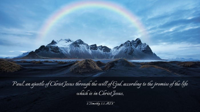 Picture 03 - 2 Timothy 1:1 ASV Desktop Wallpaper - Paul, an apostle of Christ Jesus through the will - Desktop Bible Verse Wallpaper