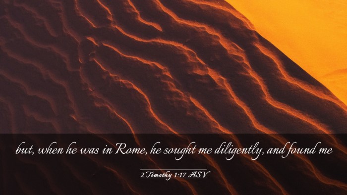 Picture 03 - 2 Timothy 1:17 ASV Desktop Wallpaper - but, when he was in Rome, he sought me - Desktop Bible Verse Wallpaper