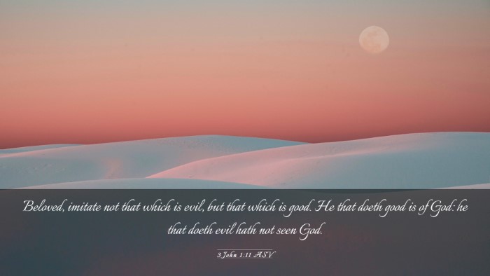 Picture 03 - 3 John 1:11 ASV Desktop Wallpaper - Beloved, imitate not that which is evil, but that - Desktop Bible Verse Wallpaper