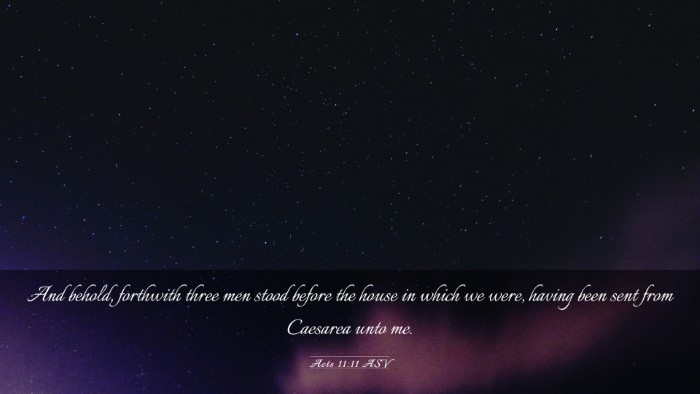 Picture 03 - Acts 11:11 ASV Desktop Wallpaper - And behold, forthwith three men stood before the - Desktop Bible Verse Wallpaper