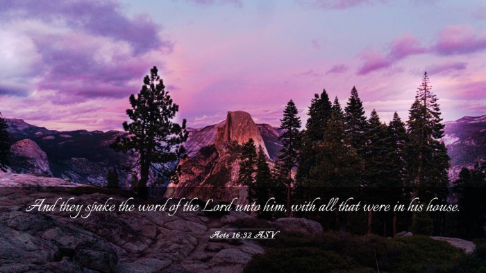 Picture 03 - Acts 16:32 ASV Desktop Wallpaper - And they spake the word of the Lord unto him, - Desktop Bible Verse Wallpaper