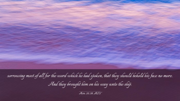 Picture 03 - Acts 20:38 ASV Desktop Wallpaper - sorrowing most of all for the word which he had - Desktop Bible Verse Wallpaper