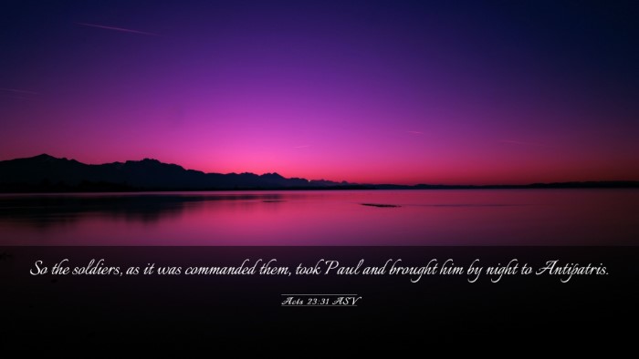 Picture 03 - Acts 23:31 ASV Desktop Wallpaper - So the soldiers, as it was commanded them, took - Desktop Bible Verse Wallpaper