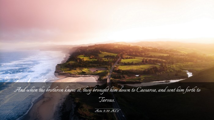 Picture 03 - Acts 9:30 ASV Desktop Wallpaper - And when the brethren knew it, they brought him - Desktop Bible Verse Wallpaper