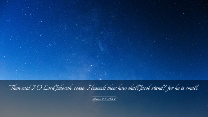 Picture 03 - Amos 7:5 ASV Desktop Wallpaper - Then said I, O Lord Jehovah, cease, I beseech - Desktop Bible Verse Wallpaper