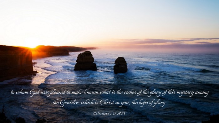Picture 03 - Colossians 1:27 ASV Desktop Wallpaper - to whom God was pleased to make known what is the - Desktop Bible Verse Wallpaper