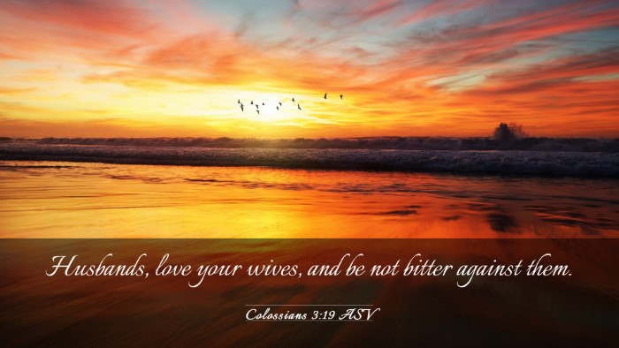 Picture 03 - Colossians 3:19 ASV Desktop Wallpaper - Husbands, love your wives, and be not bitter - Desktop Bible Verse Wallpaper