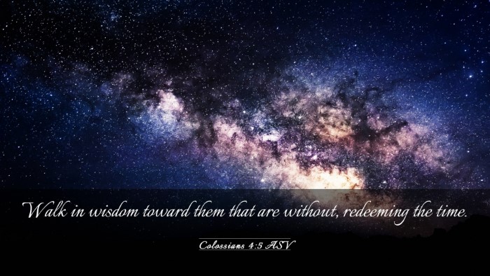 Picture 03 - Colossians 4:5 ASV Desktop Wallpaper - Walk in wisdom toward them that are without, - Desktop Bible Verse Wallpaper