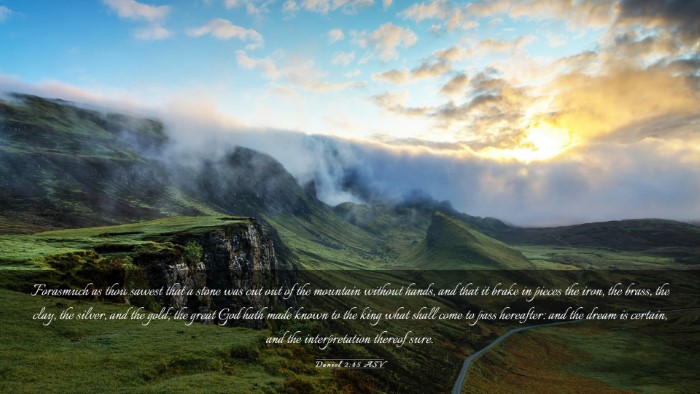 Picture 03 - Daniel 2:45 ASV Desktop Wallpaper - Forasmuch as thou sawest that a stone was cut out - Desktop Bible Verse Wallpaper