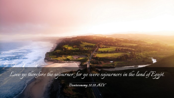 Picture 03 - Deuteronomy 10:19 ASV Desktop Wallpaper - Love ye therefore the sojourner; for ye were - Desktop Bible Verse Wallpaper