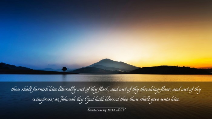 Picture 03 - Deuteronomy 15:14 ASV Desktop Wallpaper - thou shalt furnish him liberally out of thy - Desktop Bible Verse Wallpaper