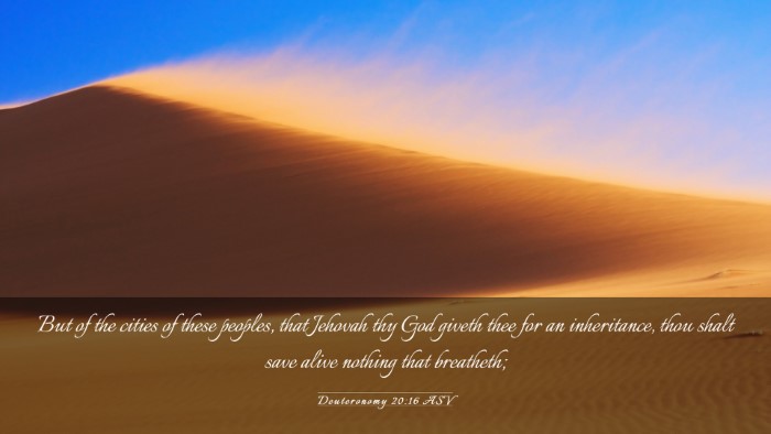Picture 03 - Deuteronomy 20:16 ASV Desktop Wallpaper - But of the cities of these peoples, that Jehovah - Desktop Bible Verse Wallpaper