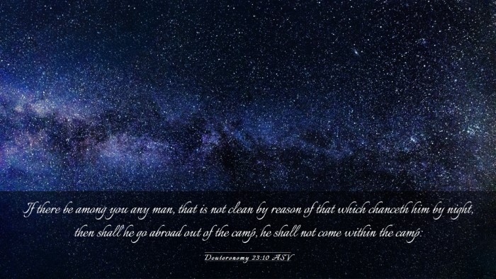 Picture 03 - Deuteronomy 23:10 ASV Desktop Wallpaper - If there be among you any man, that is not clean - Desktop Bible Verse Wallpaper