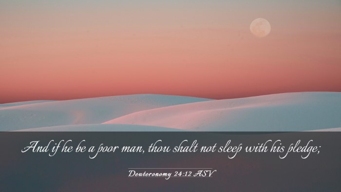 Picture 03 - Deuteronomy 24:12 ASV Desktop Wallpaper - And if he be a poor man, thou shalt not sleep - Desktop Bible Verse Wallpaper