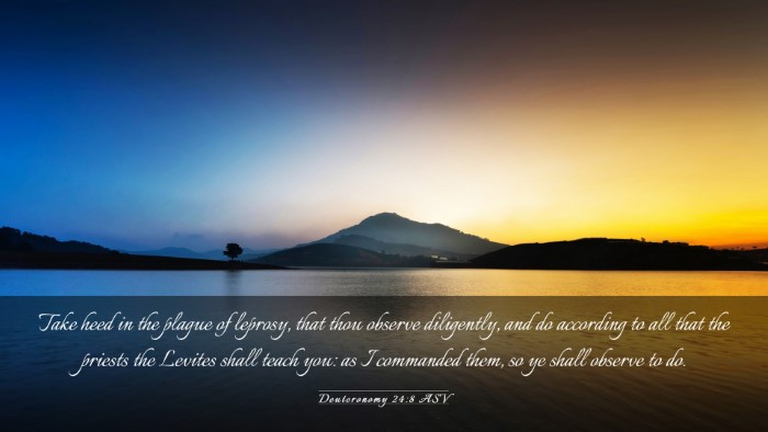 Picture 03 - Deuteronomy 24:8 ASV Desktop Wallpaper - Take heed in the plague of leprosy, that thou - Desktop Bible Verse Wallpaper