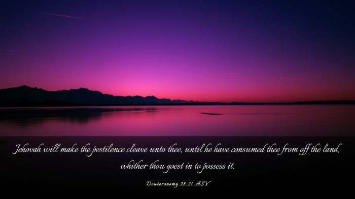 Picture 03 - Deuteronomy 28:21 ASV Desktop Wallpaper - Jehovah will make the pestilence cleave unto - Desktop Bible Verse Wallpaper